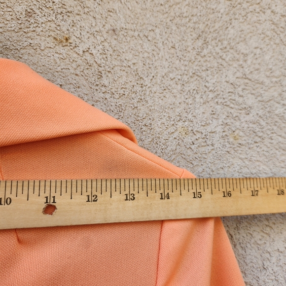 Vintage JC PENNEY Women's Dress US Size Orange Pleated Embroidered Wedding Event - Picture 8 of 11